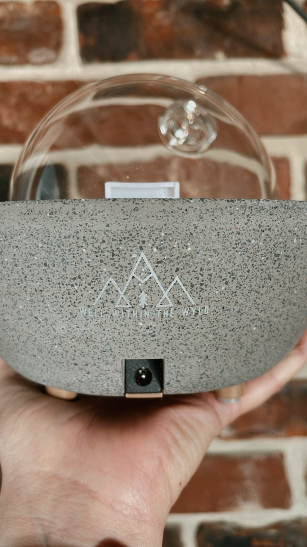 Glass Dome & Speckled Concrete Diffuser | Essential Oil Diffuser