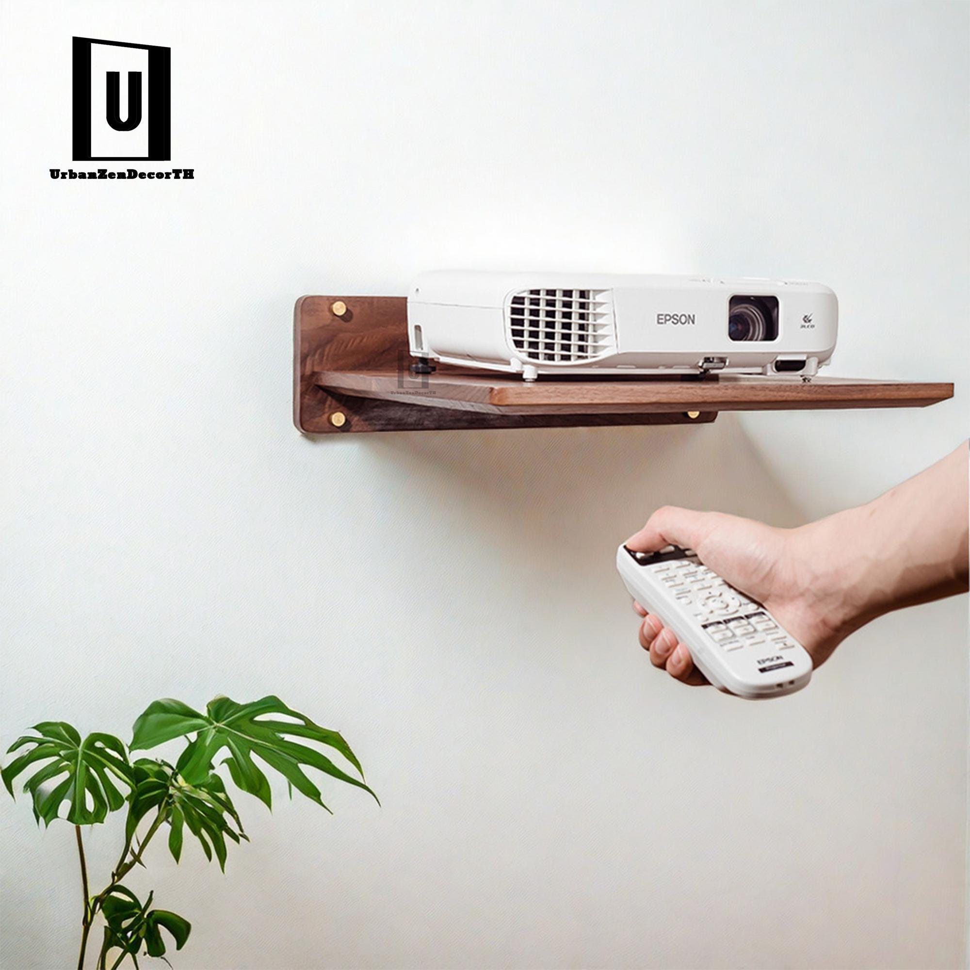 Solid Wood Projector Stand, Wall Mounted Turntable Shelf, Record Player Ledge, Vinyl Record Holder