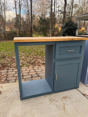 Custom Farmhouse Wine Fridge Cabinet, Compact Coffee Bar Storage