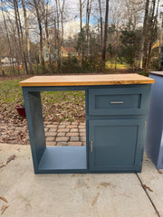 Custom Farmhouse Wine Fridge Cabinet, Compact Coffee Bar Storage