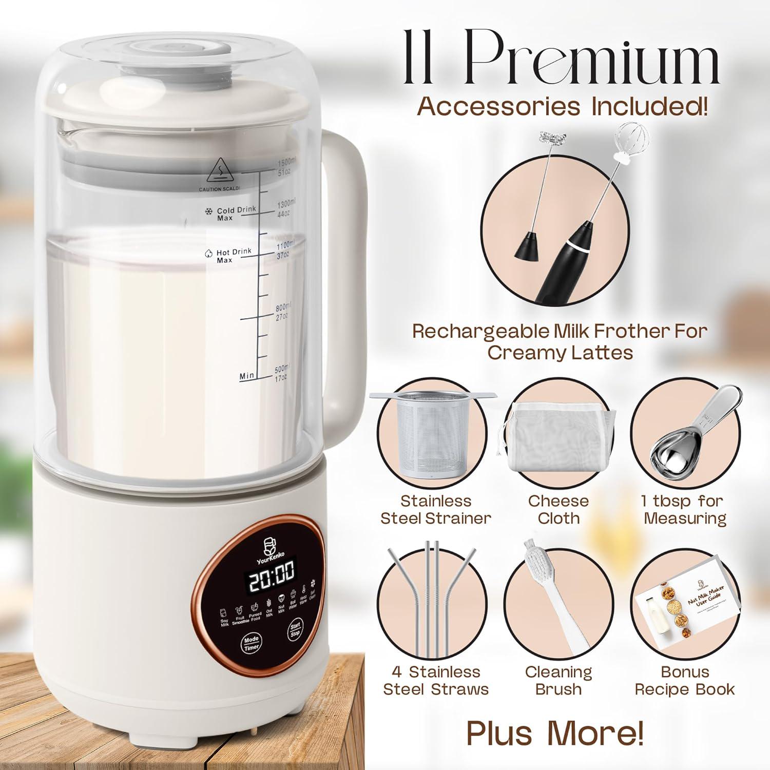 YourKenko Large 50oz 8-in-1 Nut Milk Maker