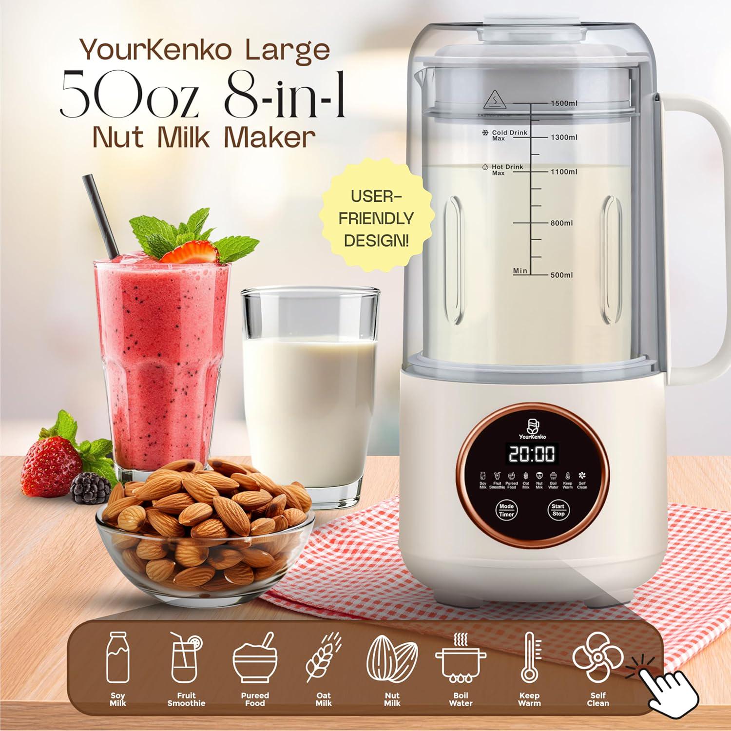 YourKenko Large 50oz 8-in-1 Nut Milk Maker