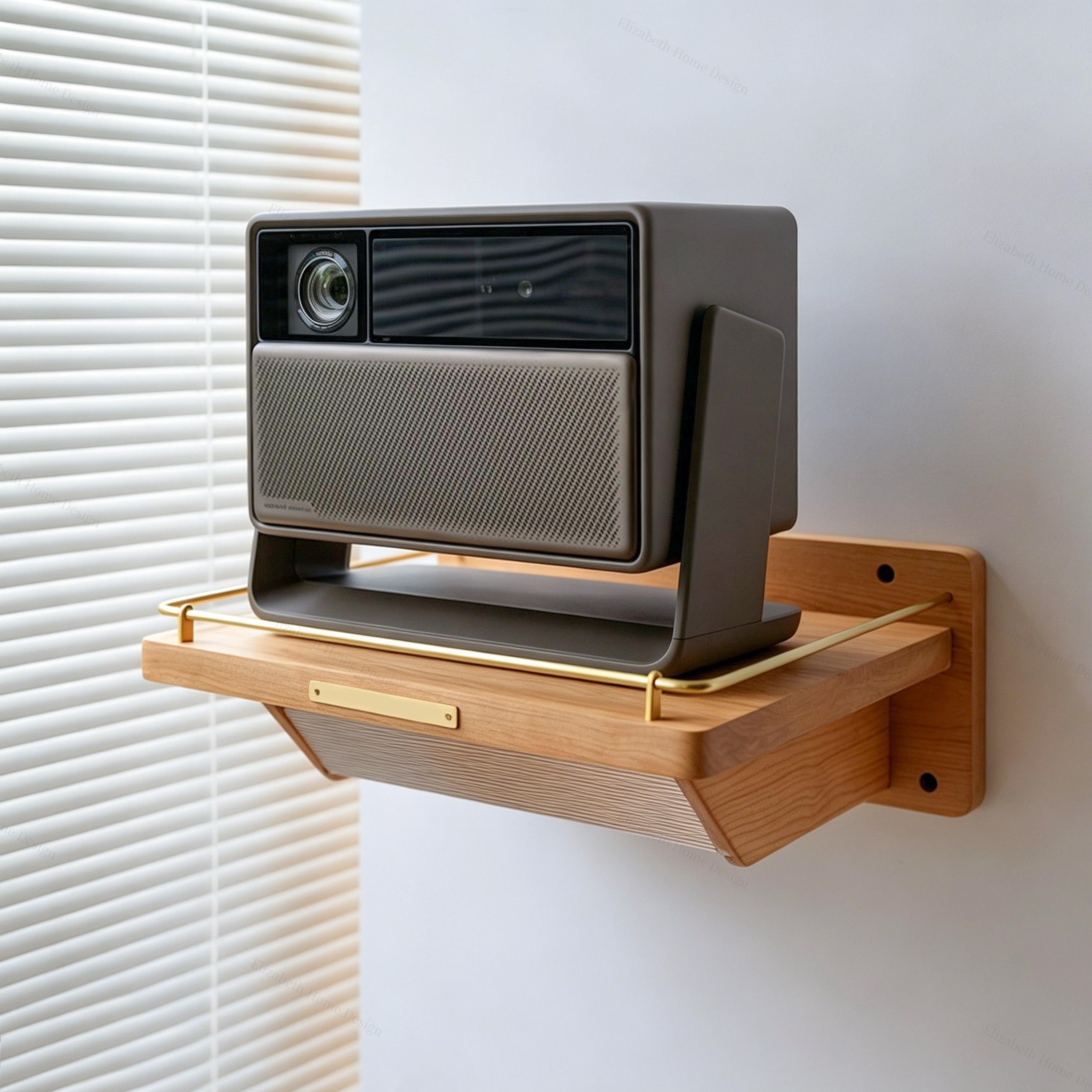 Floating Projector Tray, Solid Wood Projector Shelf, Walnut Projector Tray, Projector Rack, Projector Holder