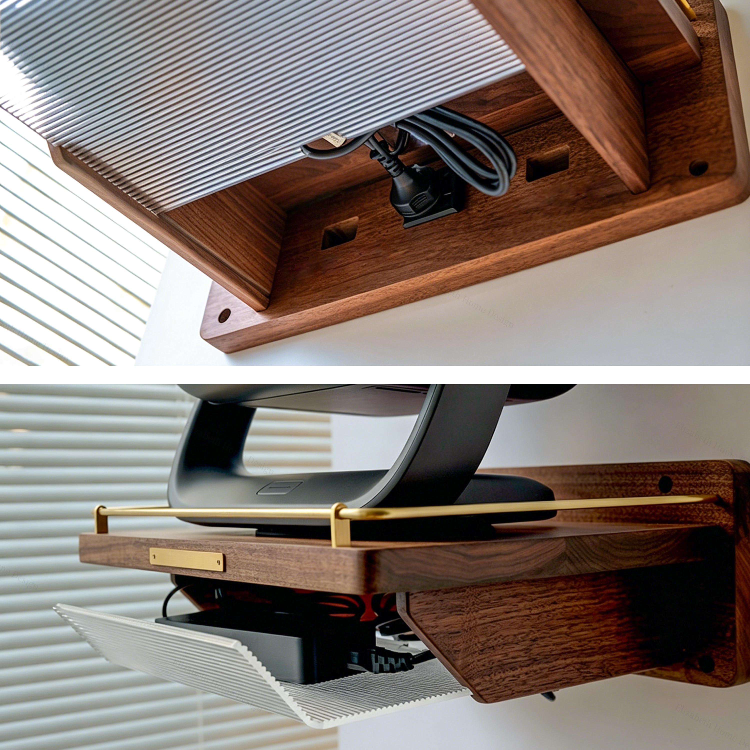 Floating Projector Tray, Solid Wood Projector Shelf, Walnut Projector Tray, Projector Rack, Projector Holder