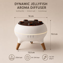 Jellyfish Aroma Diffuser, Ultrasonic Mist Humidifier, Sound Pickup Night Light, Remote Control Ambient Decor