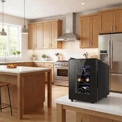 6 Bottle Compact Wine Cooler 20L Single Zone Mini Wine Fridge