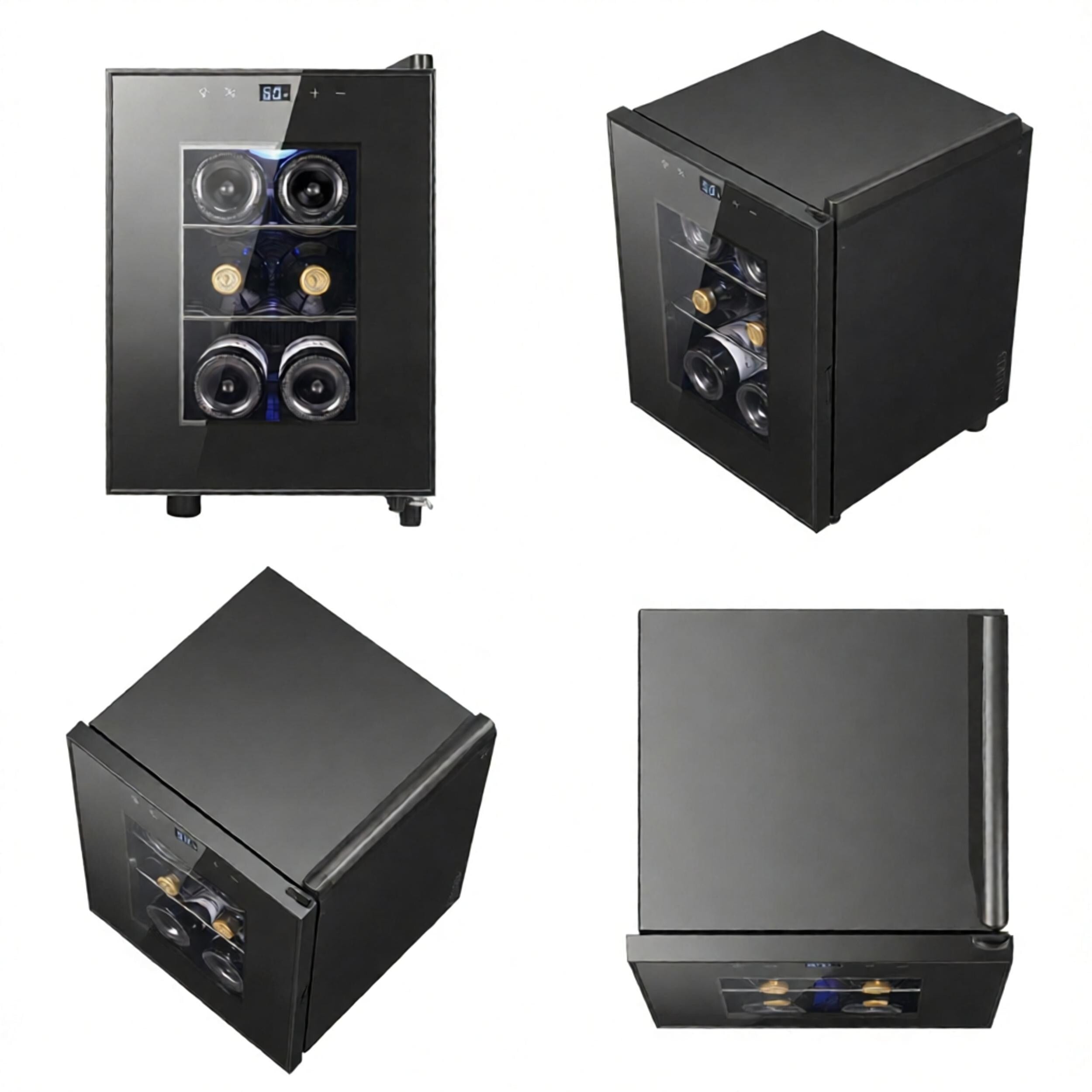 6 Bottle Compact Wine Cooler 20L Single Zone Mini Wine Fridge