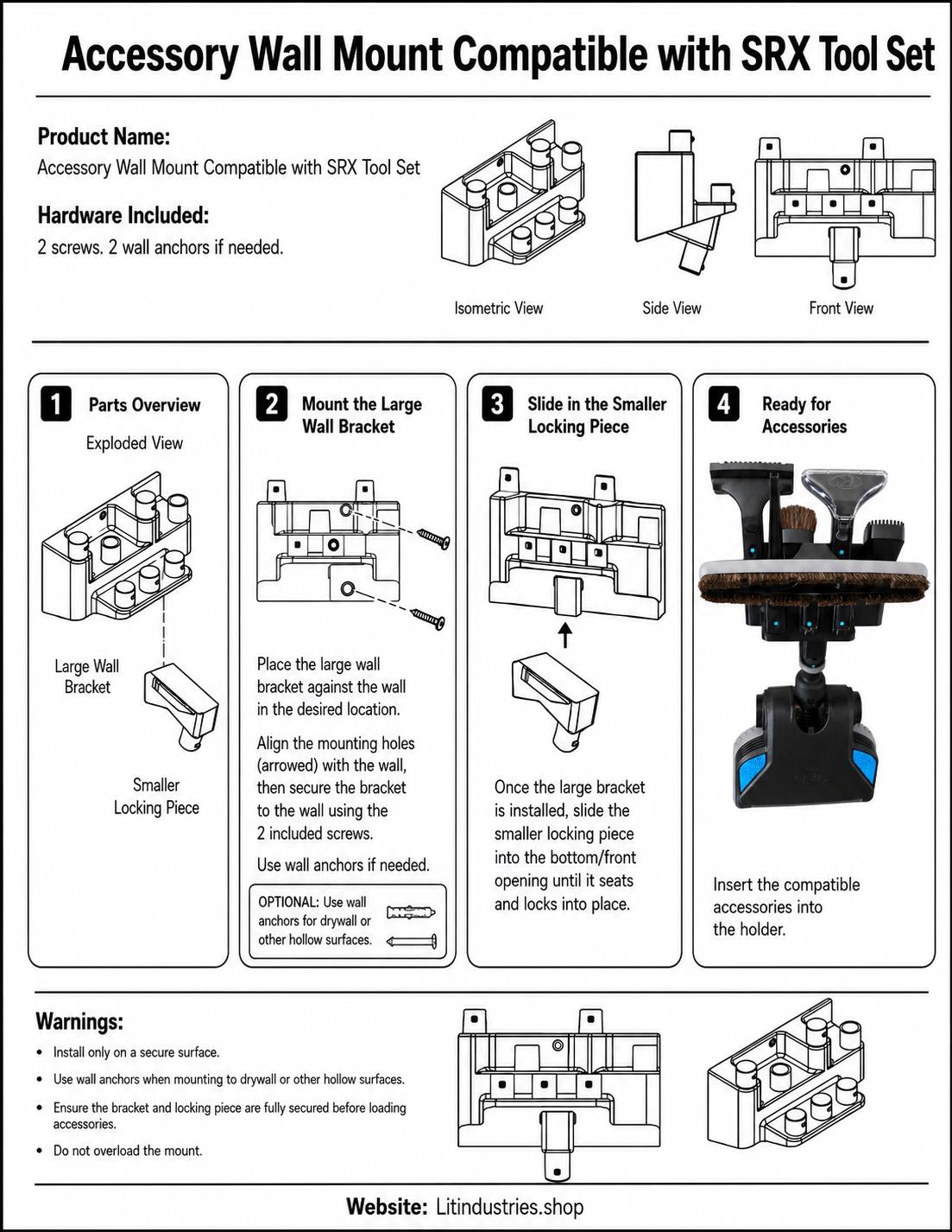 Attachment Wall mount Compatible with Rainbow SRX