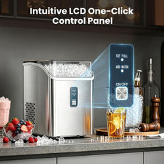 Nugget Ice Maker Countertop, Chewable Pellet Ice Machine, Self-Cleaning