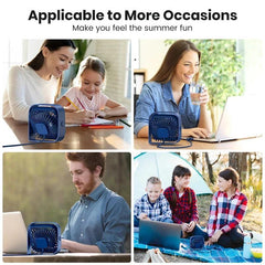 Mini Portable USB Desk Fan, 3-Speed Quiet Rotating Table Fan