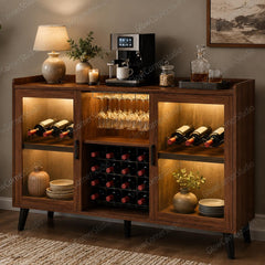 Wine Bar Cabinet With LED Lights, Bar Storage Cabinet, Home Bar Cabinet, Display Cabinet, Wine Rack, Wine Storage Cabinet