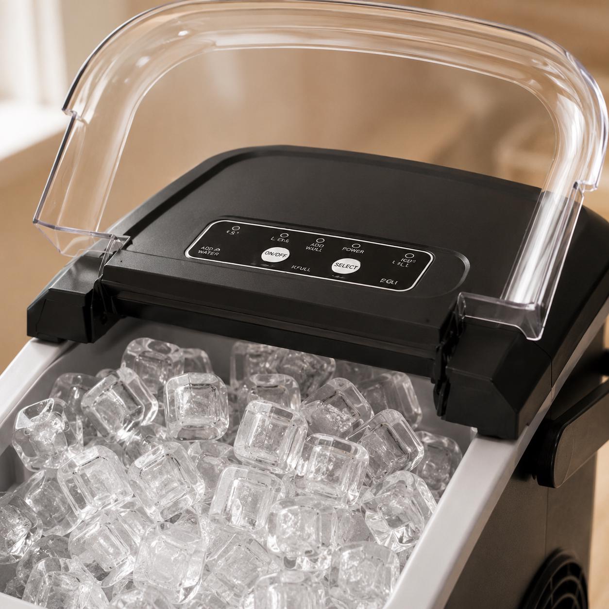 Portable Countertop Ice Maker Machine, 12kg/24H Ice Cube Maker, 2 Ice Sizes, Self Cleaning Mini Ice Maker for Home, Kitchen & Bar