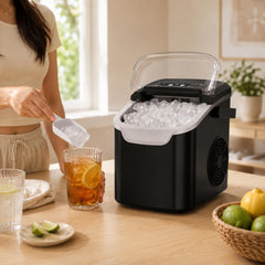 Portable Countertop Ice Maker Machine, 12kg/24H Ice Cube Maker, 2 Ice Sizes, Self Cleaning Mini Ice Maker for Home, Kitchen & Bar